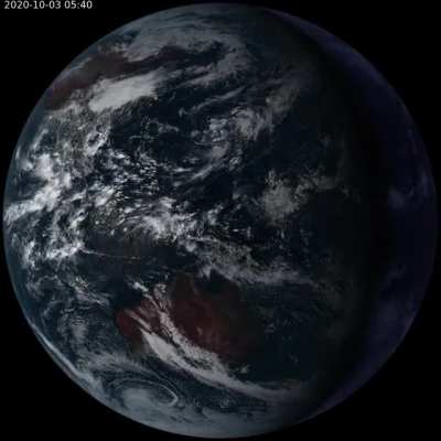 [OC] The Earth seen from geostationary orbit in true visible color.