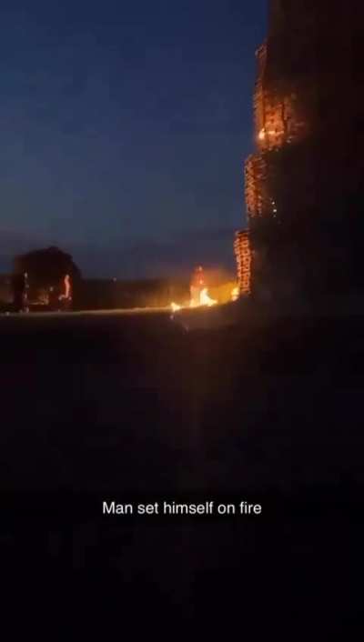 Guy climbing on a bonfire goes exactly how you&rsquo;d expect it to