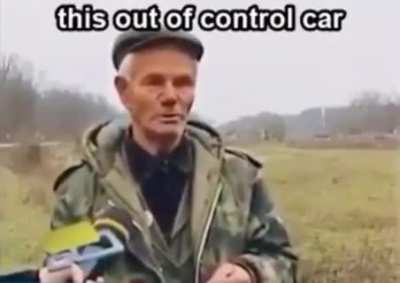 Man being interviewed about living next to a dangerous curve in the road