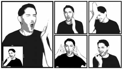 [OC] I discovered that I can play a melody by smacking myself in the face, so I did the only rational thing.