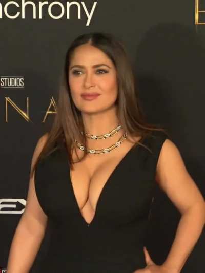 Salma Hayek's cleavage at the Eternals premiere last night