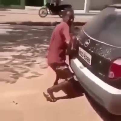 "the baby" when he sees a cop car