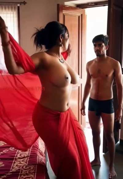 Neighbor Aunty Finally Invites Him 🔈