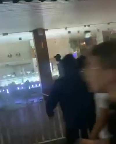 Israeli settlers attack Palestinian owned shops in "Beit Yam" in 1948-occupied Palestinian lands.