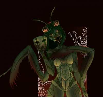 [OC] Mantis Girl Animated loop