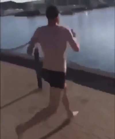 To jump a stanchion