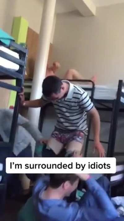 Putting on pants
