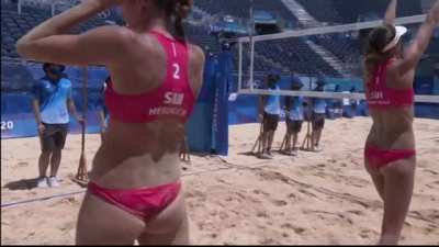 Swiss beach volleyball team celebration