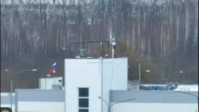 Destruction of surveillance cameras in the area of ​​the Pogar border checkpoint of the Bryansk Oblast, Russia.  Work of drone operators from the 61st Mechanized Brigade "Stepova" of the AFU (11/February/2024)