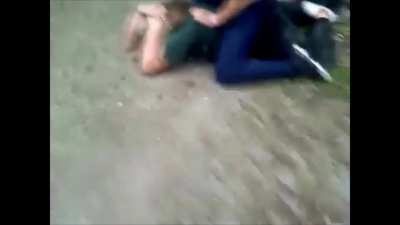 girl fight from Indiana - "I can't, her fat ass is on me!"