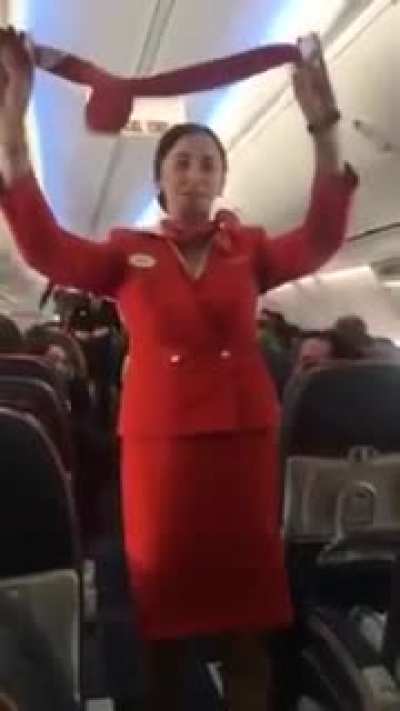 Distracting an air hostess