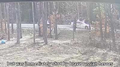 Russian soldiers killing fleeing ukrainian civilians