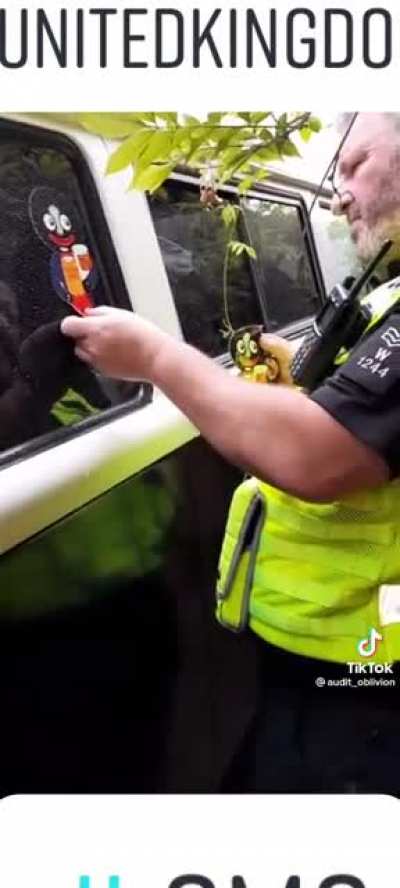A man places offensive stickers on his car; is offended when the police remove them after complaints.