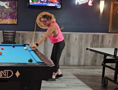 Playing pool with the guys 
