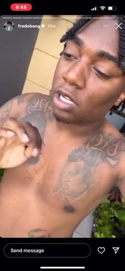 Fredo bang throwing shots a Ben 10
