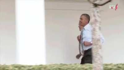 Obama showing his athletic prowess