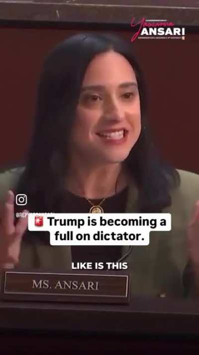 Ms. Ansari: "Trump is becoming a full on dictator"