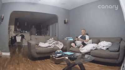What did I tell you about running in the house