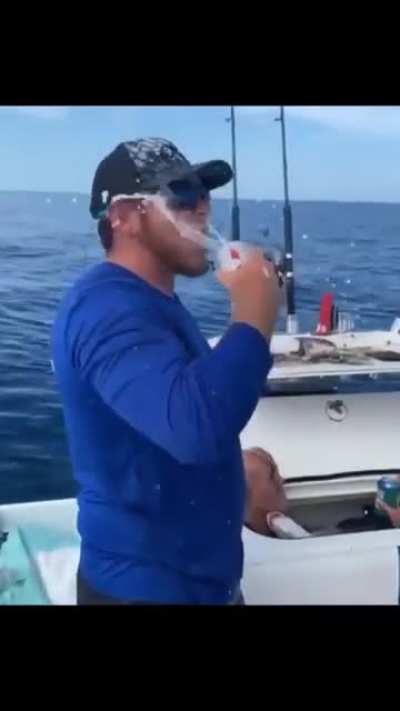 Different celebrations of crews after good fishing day.