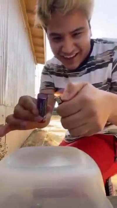 Lighting a firework