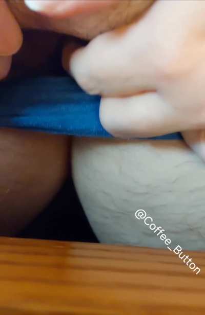 A rock-hard clit hiding in my plush pussy~