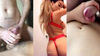 Frotting for a smoking hot bimbo