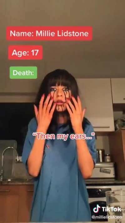 She chocked to death. RIP.