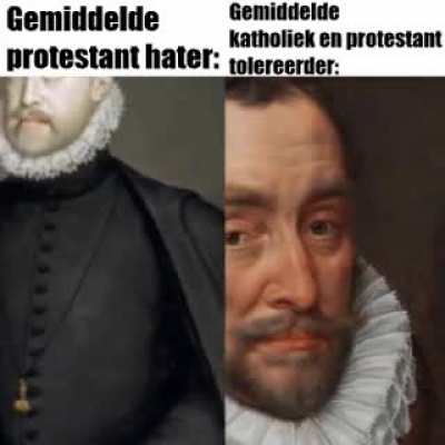 "Katholiek of protestant, ze buigen voor mijn tolerantie."