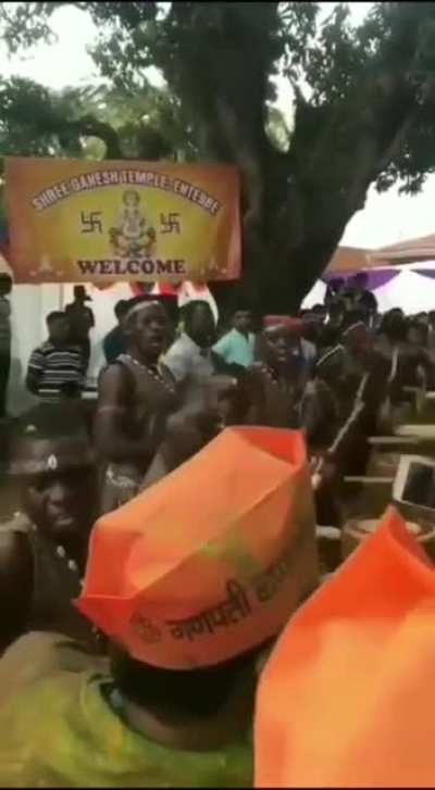 Indians are slipping &amp;amp; African's celebrating Ganesha Chaturthy