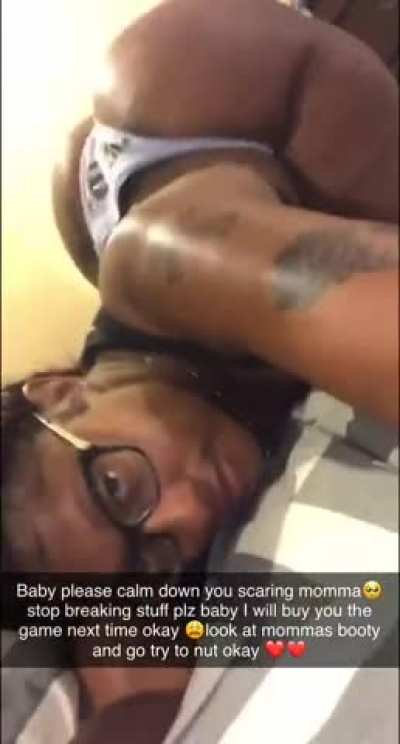 My son was arguing with me over a game and he started losing his mind…I sent him this because while he was fussing at me his dick was swinging in his shorts and I think arguing turns him on 😩