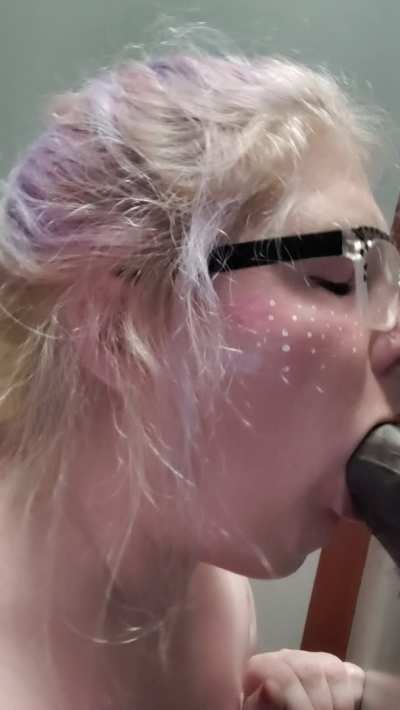 My first BBC blowjob through Glory Hole while my husband was out of town