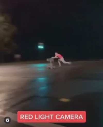 Literally running a red light