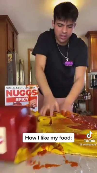 Wasting food for an unfunny TikTok