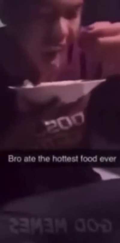 bro ate the hottest food ever