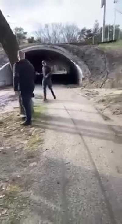 Fireworks in a tunnel create a shockwave