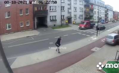 "That car almost hit me"