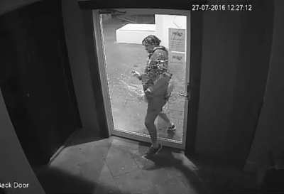 Going through a glass door