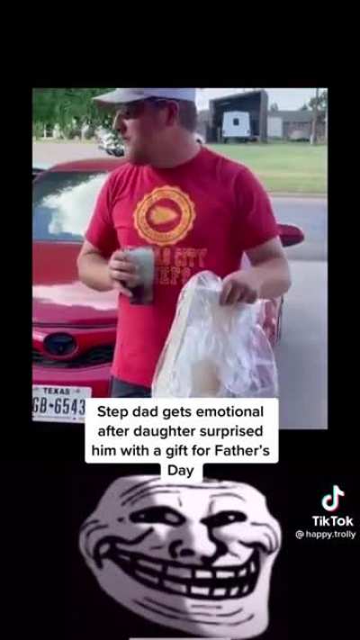 Stepdad gets emotional when daughter gives him a Father&rsquo;s Day gift.