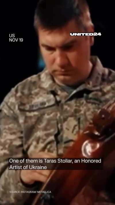 A Ukrainian active-duty soldier, member of the Cultural Forces performs &ldquo;Nothing Else Matters&rdquo; on a Ukrainian traditional instrument called bandura wins over Metallica&rsquo;s James Hetfield