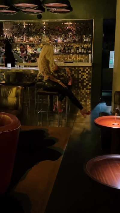 Latex pants tattooed bimbo date