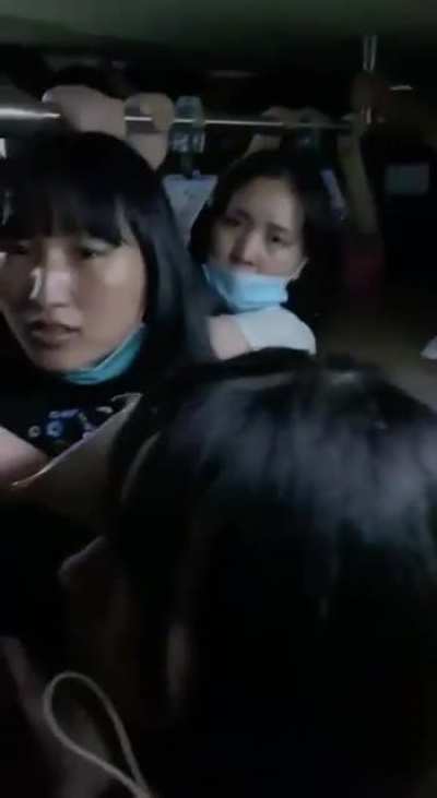 Subway riders in China trapped in a flooded car
