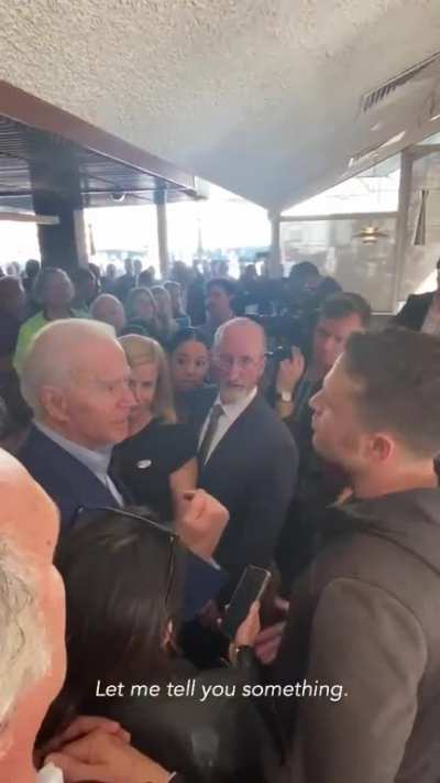 "Millions are dead in Iraq. We actually fought in your damn wars. You sent us to hurt civilians." Army Veteran confronts Biden.
