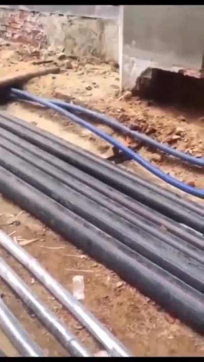 Hitting a live cable with a hammer