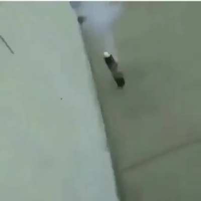 Blowing up hair spray with a firecracker