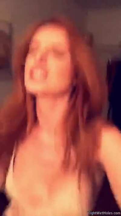 Bouncing in lingerie