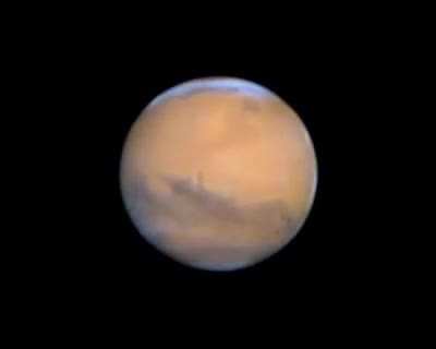 A timelapse of Mars rotating for 4 hours I took a couple weeks ago