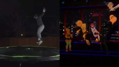 This guy performs real circus acts while in Virtual Reality to entertain people on VRChat