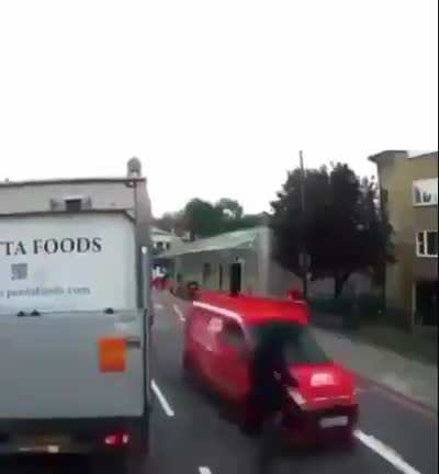 WCGW trying to cross the road without looking where you are going...