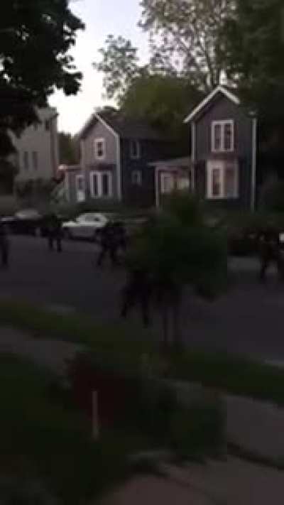 There shooting people on their own property now? (minneapolis riots) ACAB