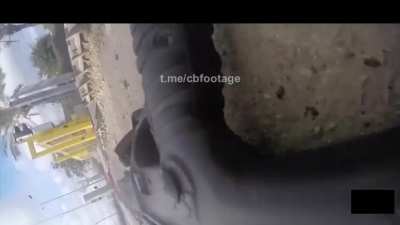 First-person view of an Hamas fighter getting wounded and subsequently KIA